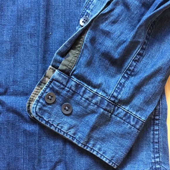 🆕 Slim Camo Color Block Denim Shirt - Picture 5 of 6